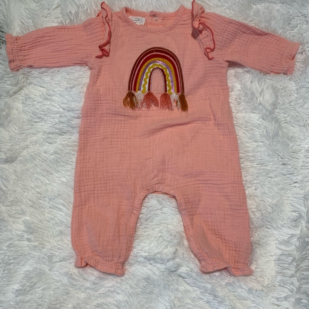 3-6mos Mud Pie Rainbow Romper
